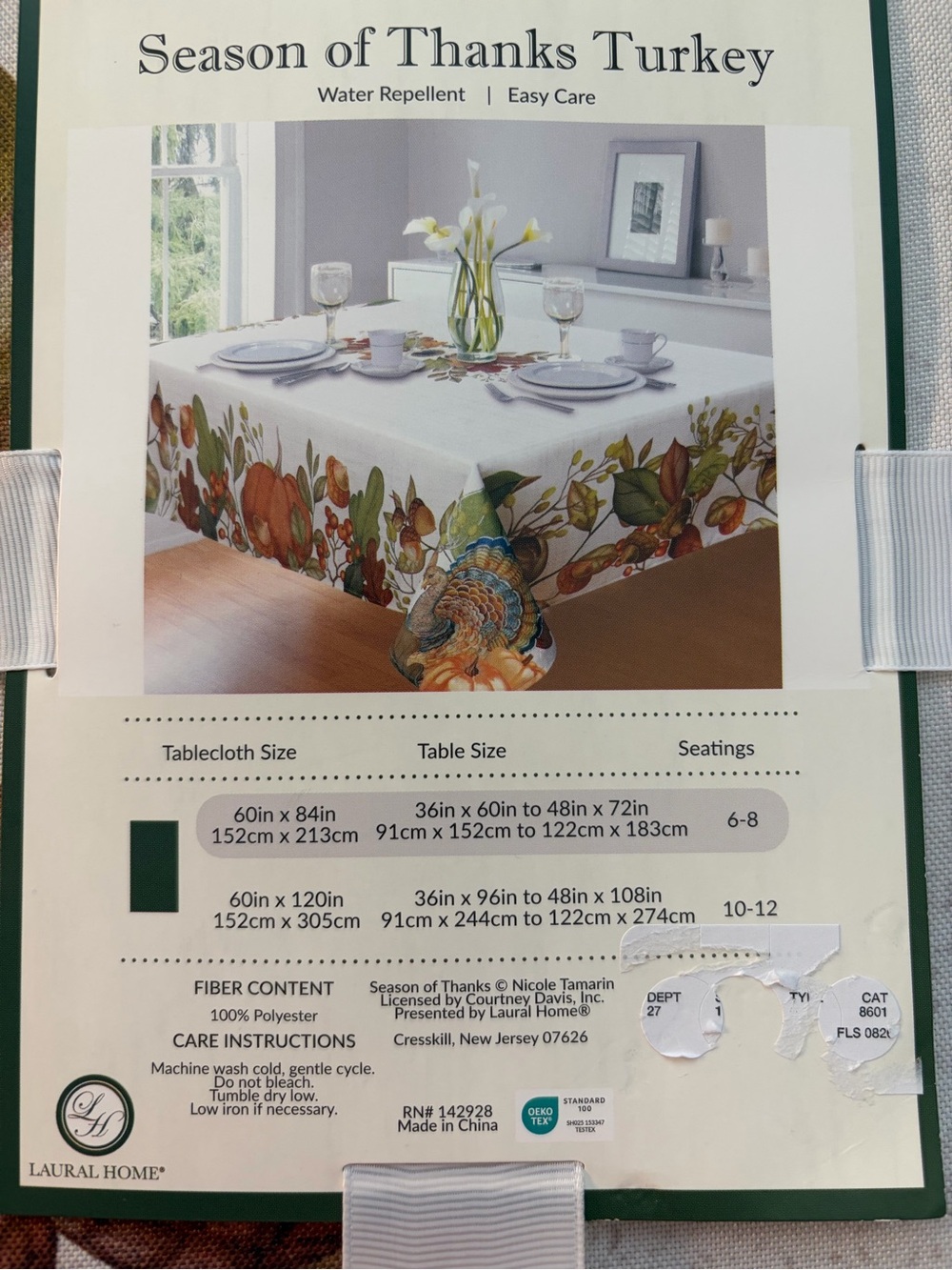Season of Giving Tablecloth with Fall Colors NWT - Picture 2 of 3
